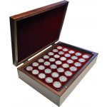 Luxusní dřevěná kazeta na stříbrné pamětní mince ČNB 1993 2025 červený vnitřek – Zboží Dáma