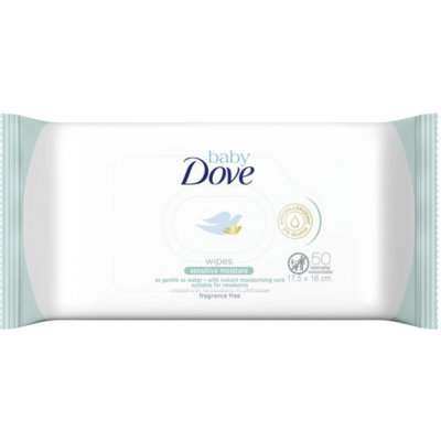 DOVE DĚTSKÉ VLHČENÉ UBROUSKY SENSITIVE FRAGRANCE FREE MOISTURE 50 KS – Hledejceny.cz
