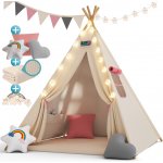 Spielwerk Dětský stan teepee JULIA 120x120x160cm béžová/růžová – Hledejceny.cz