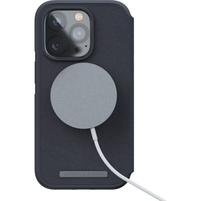 Pouzdro Njord Leather MagSafe Wallet iPhone 14 Pro černé