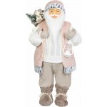 Dekorace MagicHome Vánoce, Santa, s dárkem, růžovo-hnědý, 46 cm – Hledejceny.cz