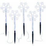 Solight LED zahradní osvětlení sněhové vločky 5ks 15x LED zapichovací 3xAA – Zboží Mobilmania
