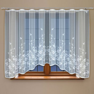 Olzatex kusová záclona DALIA jednobarevná bílá, výška 160 cm x šířka 300 cm (na okno) – Zbozi.Blesk.cz