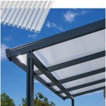 Gutta Premium 4,10 x 3,06 m čirý polykarbonát s bílými pruhy / antracitová konstrukce pergola – Zboží Dáma