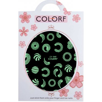 Colorf Samolepka na nehty svítící ve tmě - Spirály a kruhy 040 – Sleviste.cz