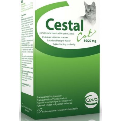 Cestal Cat žvýkací tablety pro kočky 80 / 20 6 x 8 tbl – Hledejceny.cz