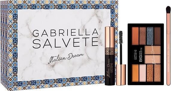 Gabriella Salvete Italian Dream odstín Black řasenka Italian Dream Volume Mascara 12 ml + paletka očních stínů Italian Dream Big Face Palette 20 g + štětec na oční stíny dárková sa