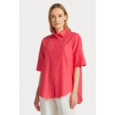 Gant relaxed ss cot silk shirt růžová – Zboží Mobilmania