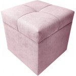 Well Done Taburet s úložným prostorem kostka 1 měkká 40x40 různé barvy Barva: 61 růžová – Zboží Mobilmania