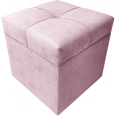 Well Done Taburet s úložným prostorem kostka 1 měkká 40x40 různé barvy Barva: 61 růžová – Zboží Mobilmania