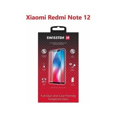 SWISSTEN FULL GLUE, COLOR FRAME, CASE FRIENDLY PRO XIAOMI REDMI NOTE 12 ČERNÉ 8595217482913 – Zboží Živě