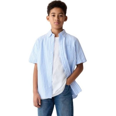 Gap SEERSUCKER Dětská košile světle modrá – Sleviste.cz