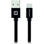 Swissten 71521201 USB 2.0 typ A na C, USB 2.0, zástrčka A - zástrčka C, opletený, 1,2m, černý – Zboží Mobilmania