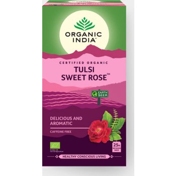 Organic India Čaj Tulsi Sweet Rose porcovaný 28.8 g 25 ks