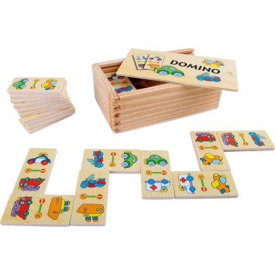 Small Foot Domino v dřevěné krabice Vozidla – Zbozi.Blesk.cz