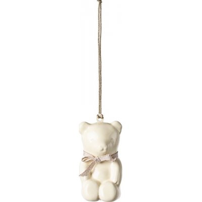 Maileg Vánoční ozdoba medvídek Off White Rose krémová barva kov – Hledejceny.cz