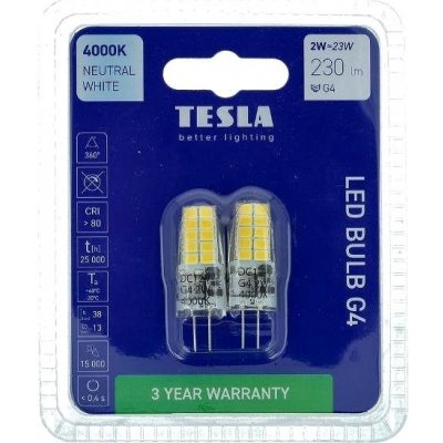 Tesla LED žárovka 1,5 W 150 lm G4 neutrální bílá – Hledejceny.cz
