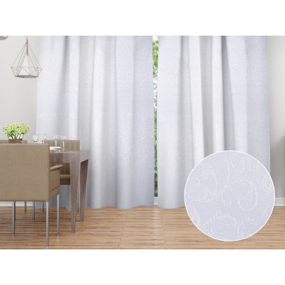 Biante Dekorační závěs TF-078 Ornamenty - studená bílá 150x150 cm – Sleviste.cz