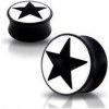 Piercing Šperky4U akrylátový plug černá hvězda PL01089-04