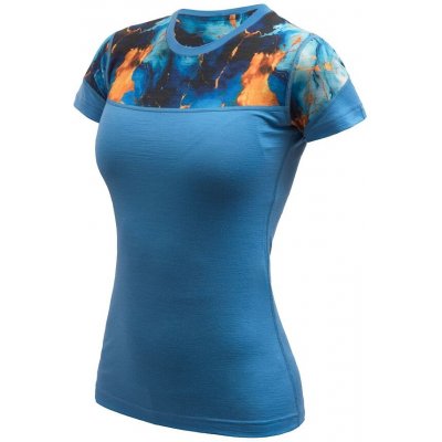 SENSOR MERINO IMPRESS dámské triko kr.rukáv modrá/universe – Sleviste.cz