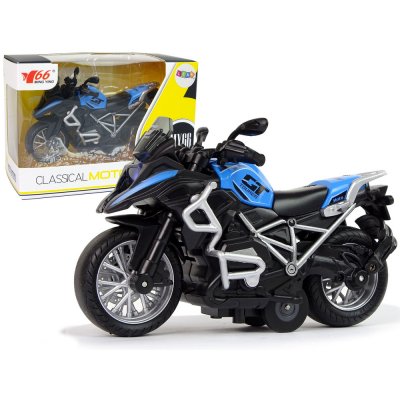 LEAN Toys GT Motocykl Blue Drive Pull-Back Sound Lights 1:14