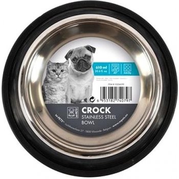 M-Pets Crock Miska nerezová s gumou M 0,61 l