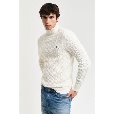 Gant Cotton Cable Turtle Neck Cream – Zboží Mobilmania