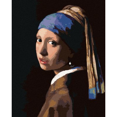 Diamondi Diamantové malování DÍVKA S PERLOU J. VERMEER 40 x 50 cm bez rámu a bez vypnutí plátna – Hledejceny.cz