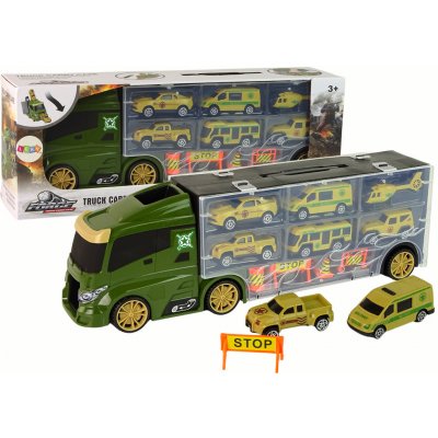 Lean Toys Kamion/kufřík + 5 aut a vrtulník - zelený – Zbozi.Blesk.cz