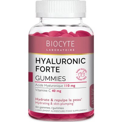 Biocyte Hyaluronic Forte Gummies Kyselina hyaluronová na hydrataci pleti 60 bonbonů – Hledejceny.cz