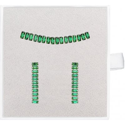 Franco Bene Stříbrný Set Crystal náhrdelník a náušnice zelený 2254 – Zboží Mobilmania