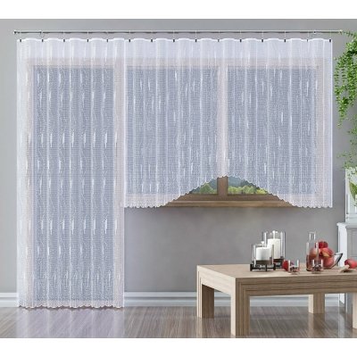 Forbyt žakarová kusová záclona DISON jednobarevná bílá, výška 120 cm x šířka 220 cm (na okno) – Zboží Mobilmania