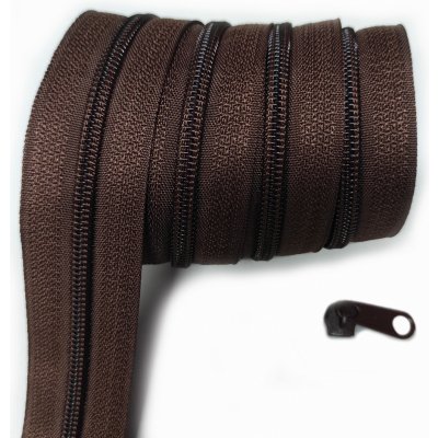 Zip spirálový hnědý 5 mm metráž – Zboží Dáma