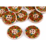 Dřevěný dekorační knoflík vánoční Varianta: 5 zelená, Balení: 10 ks – Hledejceny.cz