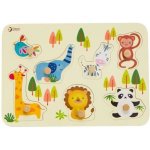 Teddies vkládačka/puzzle deskové obrysové zoo dřevo 30x21cm ve fólii – Zboží Dáma