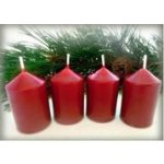 Bony Svíčka adventní 4ks - bordó 40 x 65 mm | Zboží Auto