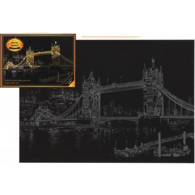 SMT Creatoys Škrabací obrázek barevný Tower Bridge 40,5x28,5cm A3 v sáčku – Zbozi.Blesk.cz