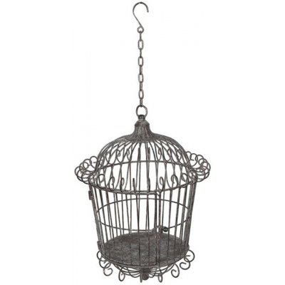 Clayre & Eef Šedá antik kovová dekorační ptačí klec na zavěšení - Ø 36*47/ 75 cm - Clayre & Eef – Hledejceny.cz