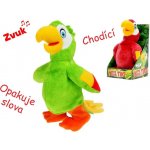 Mikro Papoušek plyšový chodící a opakující slova 20 cm na baterie – Zboží Dáma