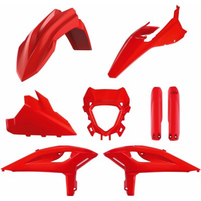 POLISPORT kompletní sada plastů (FULL KIT) BETA RR 2T/4T RACING 25-26; RR 2T/4T X-PRO 25-26 v sadě kryt světla (8681200001) a kryty tlumičů (8399100001) barva červená | Zboží Auto