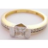 Prsteny Klenoty Budín Zásnubní hranatý prsten v kombinaci zlata HK1027