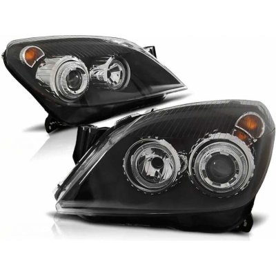 PŘEDNÍ SVĚTLOMETY, SVĚTLA, LAMPY OPEL ASTRA H, 2004-2009, ANGEL EYES, ČERNÉ BLACK | Zboží Auto
