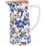 Béžový keramický dekorační džbán s modrými květy Marsia L - 21*14*26 cm - Clayre & Eef – Hledejceny.cz