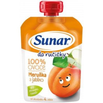 SUNAR Do ručičky 100% ovoce Jablko Meruňka od 4.měsíce 100 g – Zboží Dáma