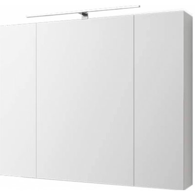ML-Design zrcadlová skříňka do koupelny 3-dveřová s LED osvětlením, 90x72x15 cm, bílá