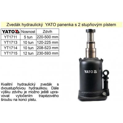 Yato YT-1713 Hydraulický zvedák 10T – Zbozi.Blesk.cz