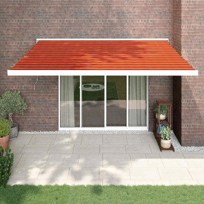 zahrada-XL Zatahovací markýza oranžová a hnědá 4 x 3 m textil a hliník – HobbyKompas.cz