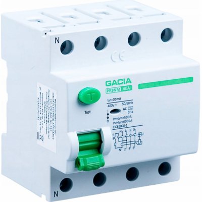 Gaica PR8NM typ AC /40A/30mA/4P/6kA – HobbyKompas.cz