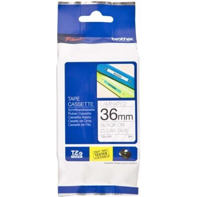 Páska do štítkovače Brother TZe-161, 36 mm, černý tisk/průsvitný podklad, originál – Zboží Živě