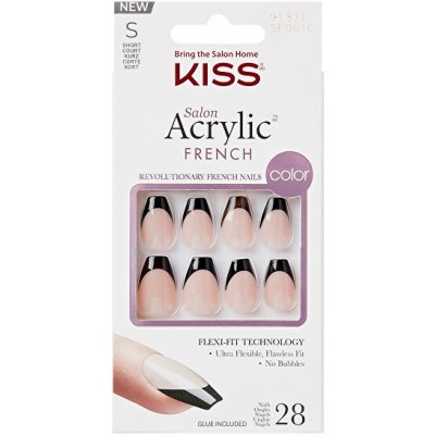 KISS Nalepovací nehty Salon Acrylic French Color Flame 28 ks – Zboží Mobilmania